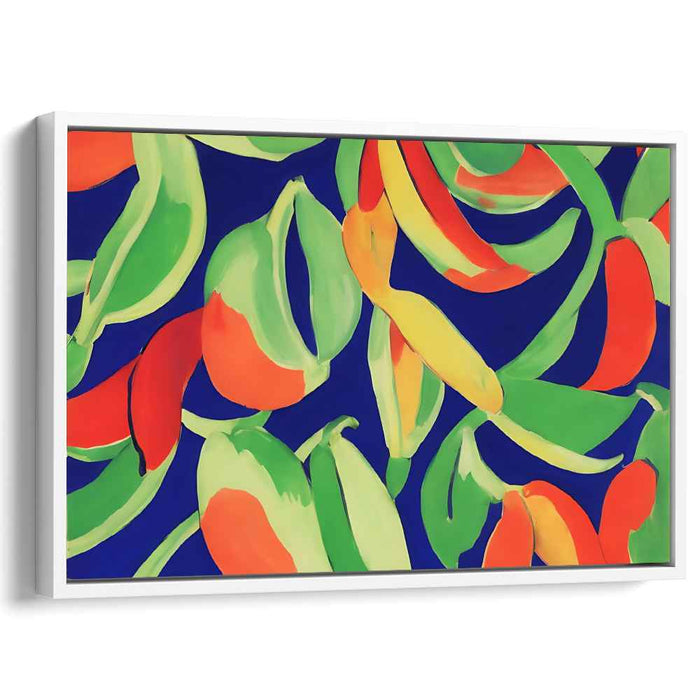 Spicy Melody Dance: Lush Chili Pepper Symphony Canvas Art Print