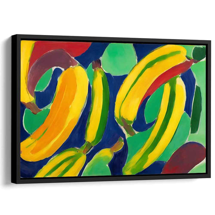 Tropical Energy: Vibrant Banana Abstract Canvas Art