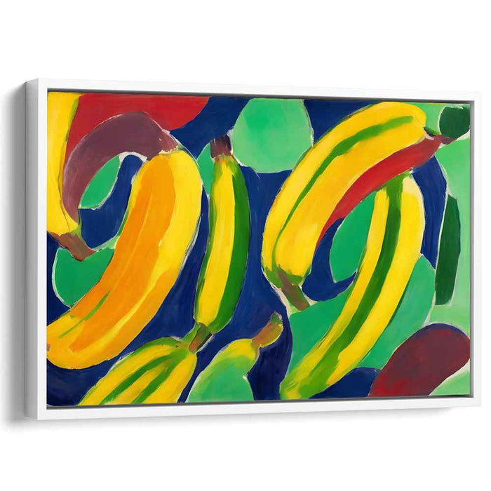 Tropical Energy: Vibrant Banana Abstract Canvas Art