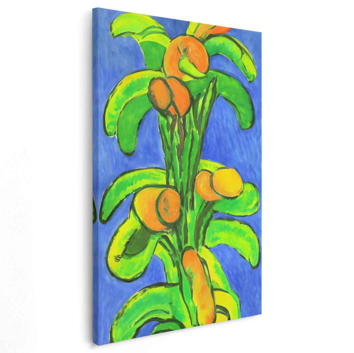 Tropical Sunshine Groove: Vibrant Banana Tree Canvas Art