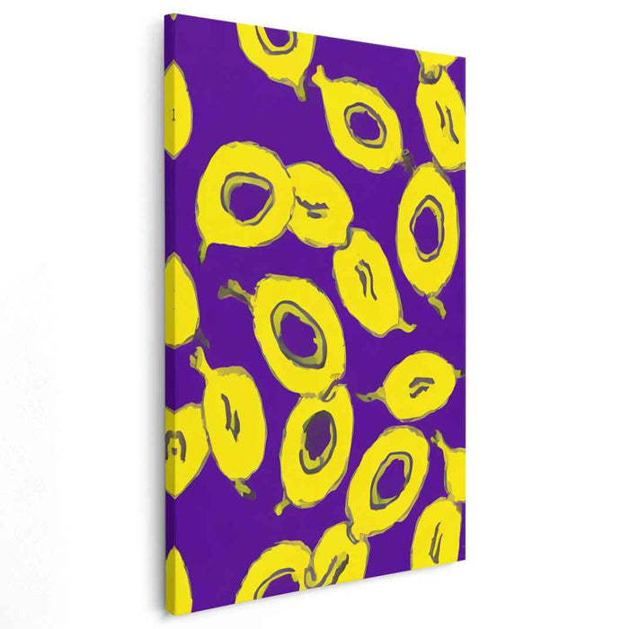 Lemon Zest on Purple: Vibrant Pop Art Inspired Canvas Print
