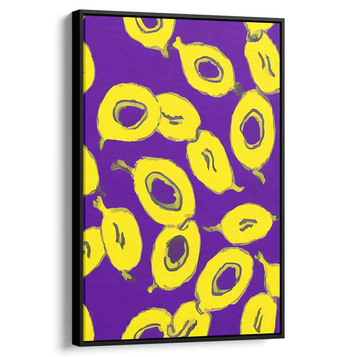 Lemon Zest on Purple: Vibrant Pop Art Inspired Canvas Print