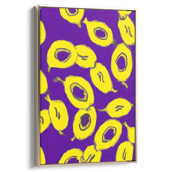 Lemon Zest on Purple: Vibrant Pop Art Inspired Canvas Print