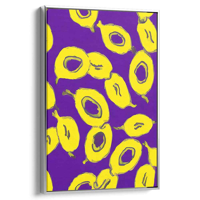 Lemon Zest on Purple: Vibrant Pop Art Inspired Canvas Print
