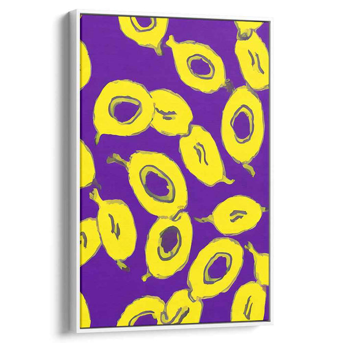 Lemon Zest on Purple: Vibrant Pop Art Inspired Canvas Print