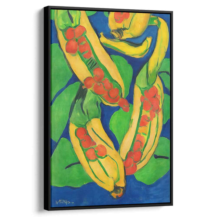 Vivid Banana Abstraction: Bold Expressionist Banana Still Life Canvas Art