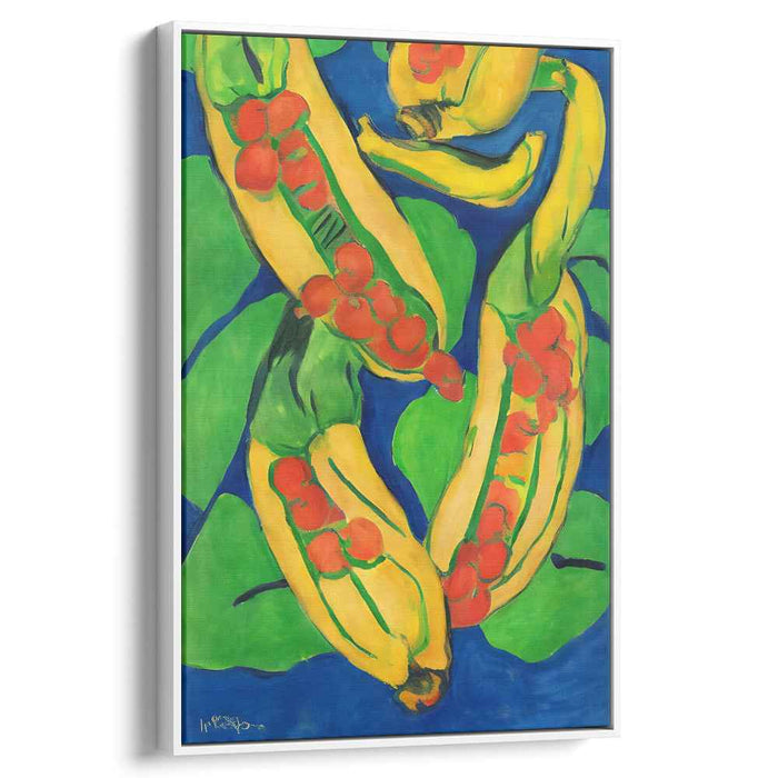 Vivid Banana Abstraction: Bold Expressionist Banana Still Life Canvas Art