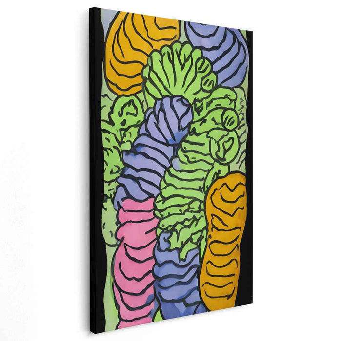 Vibrant Organic Whirls: Abstract Expressionist Colorful Canvas Art