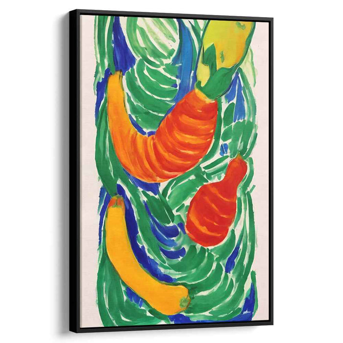 Tangy Tango Composition: Vivid Expressionist Fruit Dance Canvas Art Print