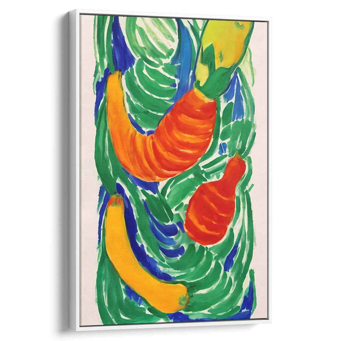 Tangy Tango Composition: Vivid Expressionist Fruit Dance Canvas Art Print