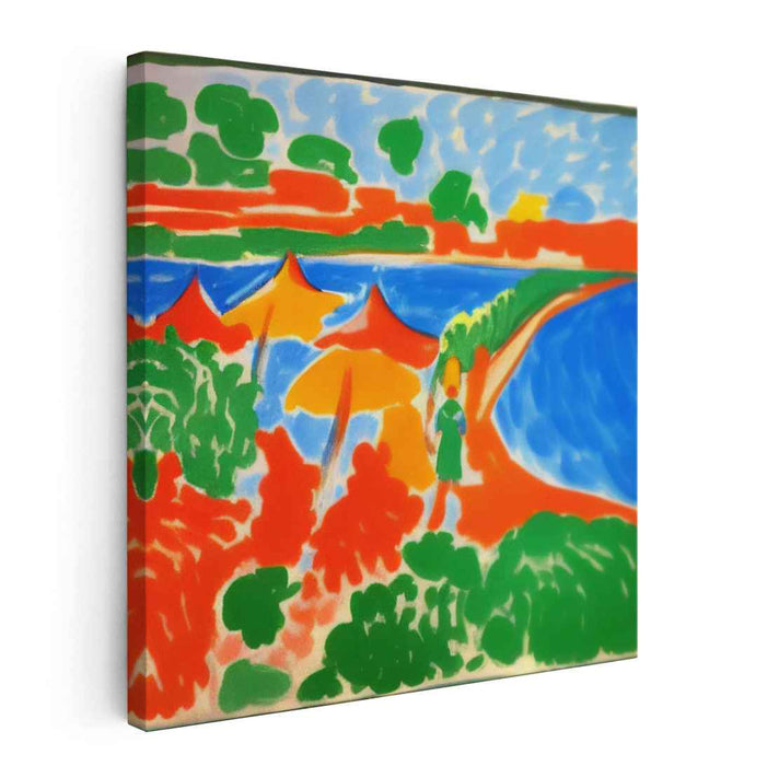 Coastal Palette Harmony: Colorful Coastal Landscape Canvas Art