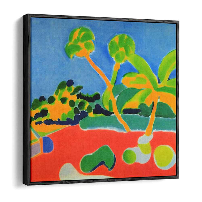Tropical Oasis Abstraction: Abstract Palm Tree Paradise Canvas Art Print