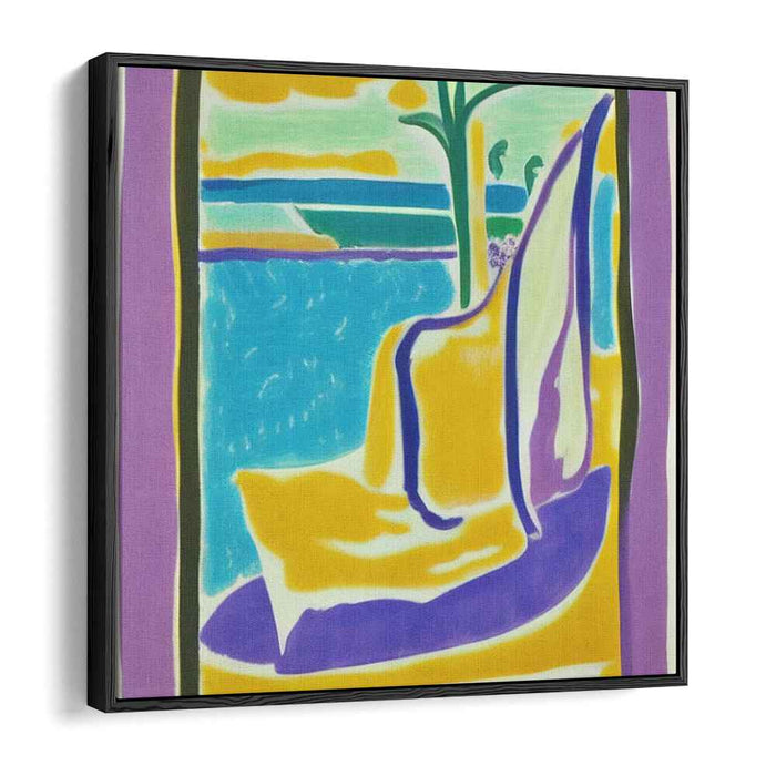 Serene Coastal Dreamscape: Abstract Fauvist Blue Canvas Art Print