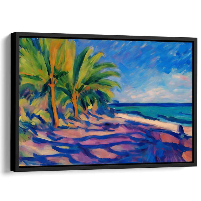 Shoreside Serenade: Vibrant Coastal Landscape Canvas Art
