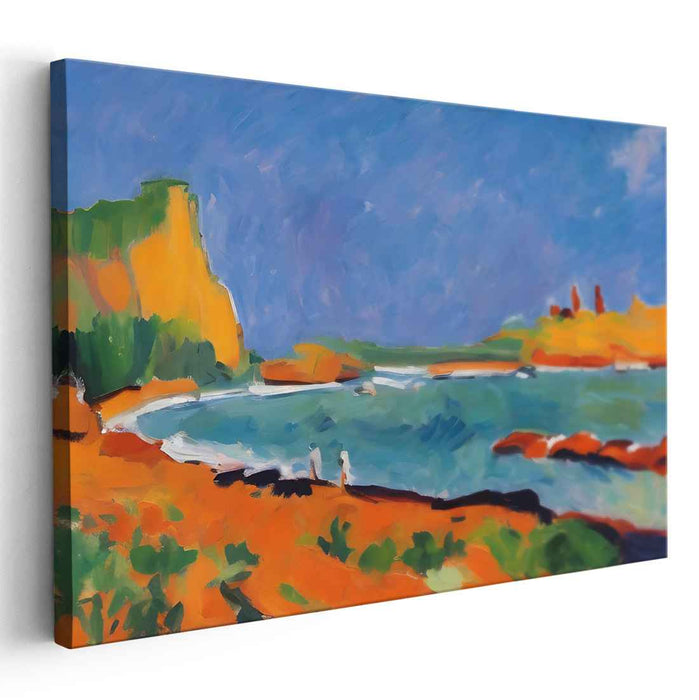 Vibrant Waves Unleashed: A Fauvist Interpretation of Seaside Serenity