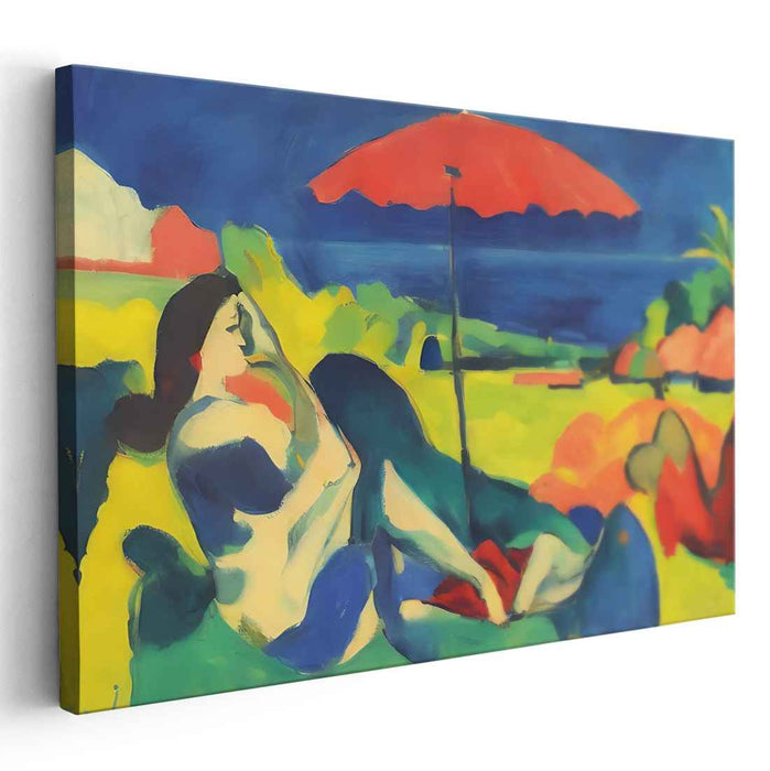 Serene Beach Day: Fauvist Leisure Under the Sun