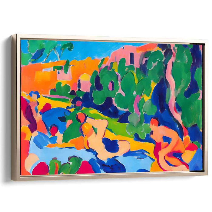 Vibrant Reverie: Fauvist Landscape with Figures