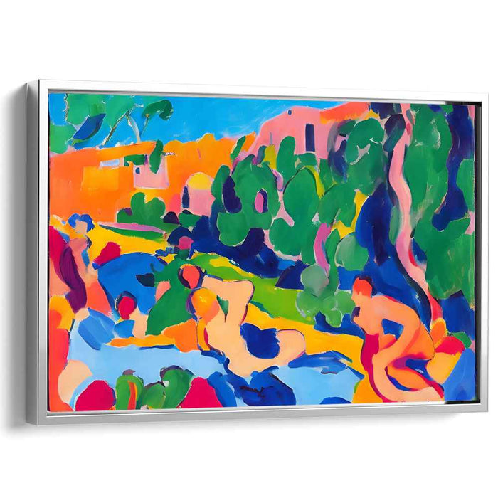 Vibrant Reverie: Fauvist Landscape with Figures