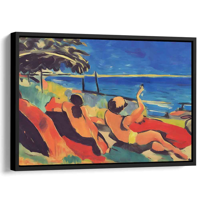 Fauvist Sunbathers Parade: Bold Fauvist Sunbathers Canvas Art Print