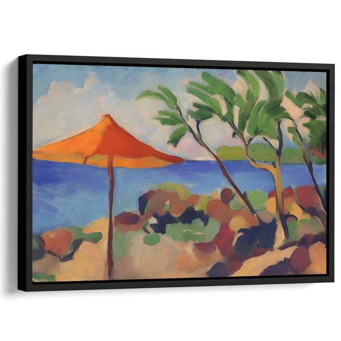 Splash On Sand Dunes: Vibrant Beachside Canvas Art Print