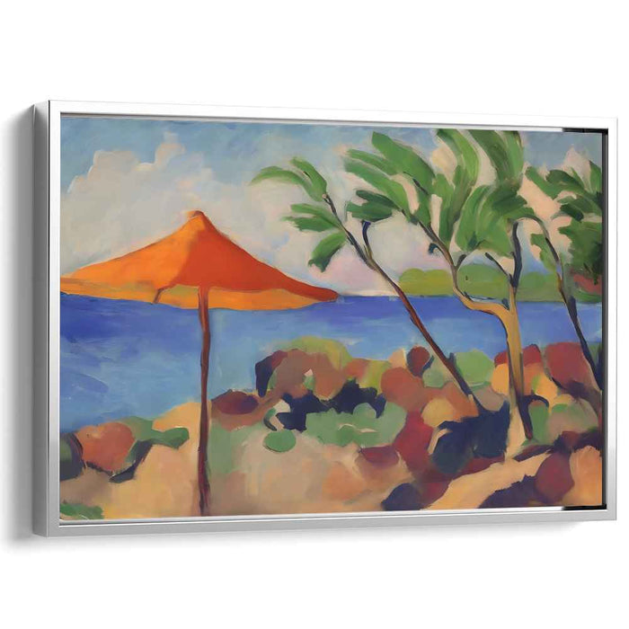 Splash On Sand Dunes: Vibrant Beachside Canvas Art Print