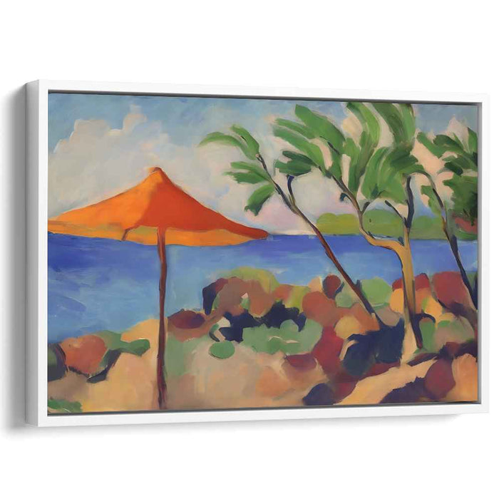 Splash On Sand Dunes: Vibrant Beachside Canvas Art Print