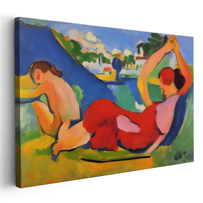 Serene Bond: Fauvist Mother and Child Canvas Art Print