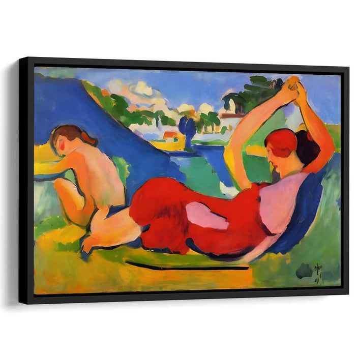 Serene Bond: Fauvist Mother and Child Canvas Art Print