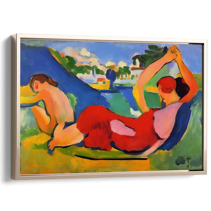 Serene Bond: Fauvist Mother and Child Canvas Art Print