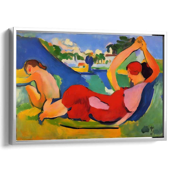 Serene Bond: Fauvist Mother and Child Canvas Art Print