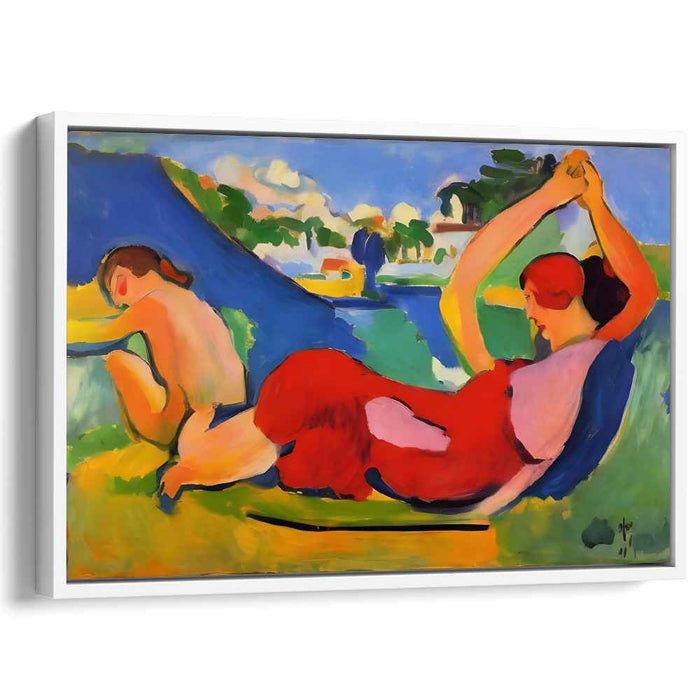 Serene Bond: Fauvist Mother and Child Canvas Art Print