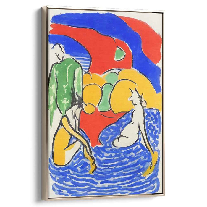 Vibrant Interactions: Fauvist Inspired Abstract Canvas Art Print