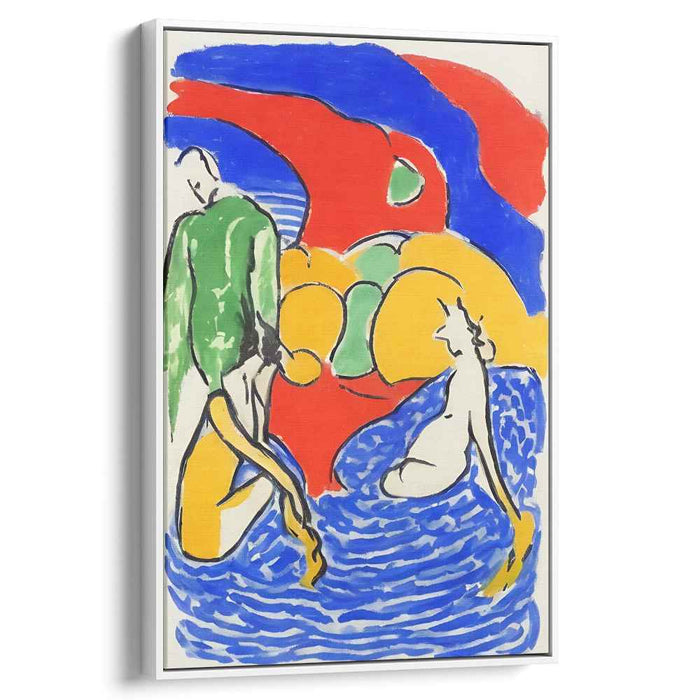 Vibrant Interactions: Fauvist Inspired Abstract Canvas Art Print
