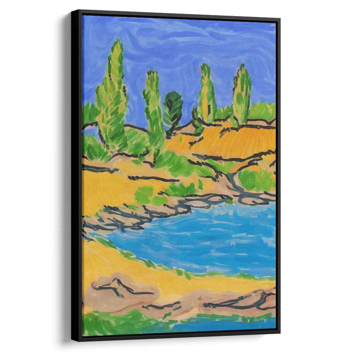 Colorful Brushstroke Meadows: Vibrant Post-Impressionist Landscape Canvas Art Print