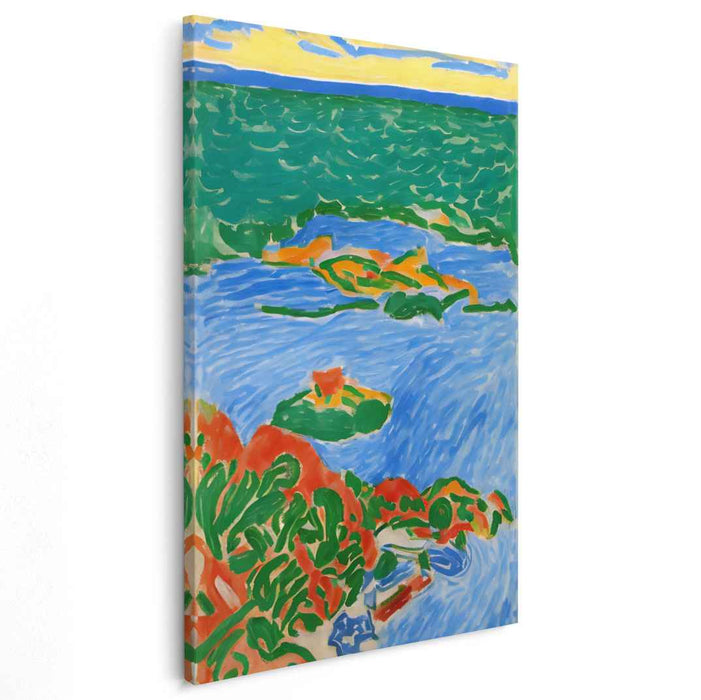 Vivid Isles Dance: Fauvist Inspired Island Landscape Canvas Art Print