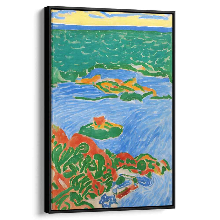 Vivid Isles Dance: Fauvist Inspired Island Landscape Canvas Art Print