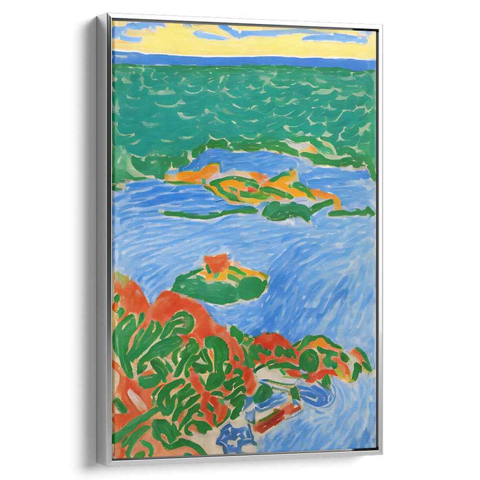 Vivid Isles Dance: Fauvist Inspired Island Landscape Canvas Art Print