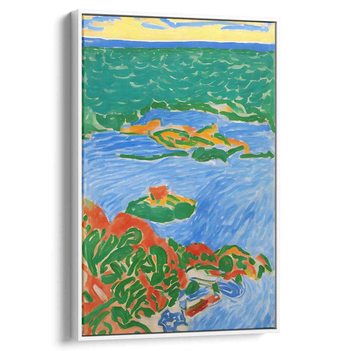 Vivid Isles Dance: Fauvist Inspired Island Landscape Canvas Art Print