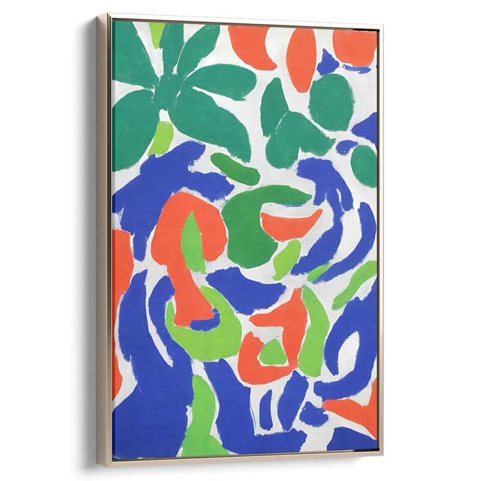Chaos Dance in Colors: Bold Abstract Blue, Orange, and Green Canvas Art Print