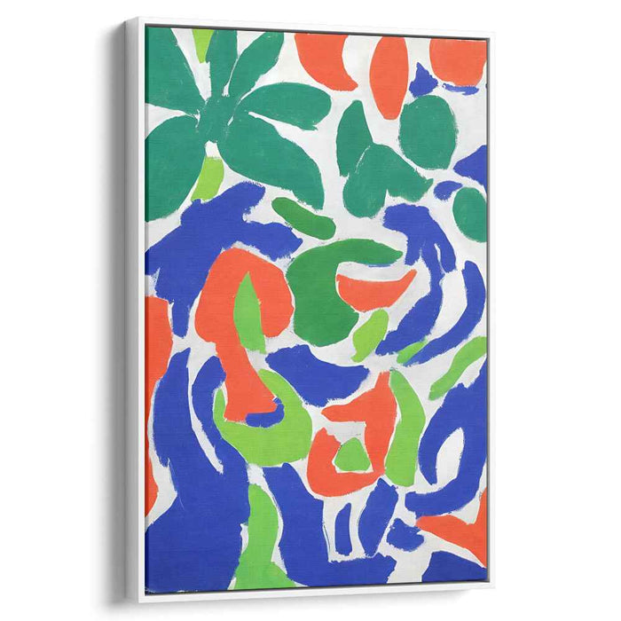 Chaos Dance in Colors: Bold Abstract Blue, Orange, and Green Canvas Art Print