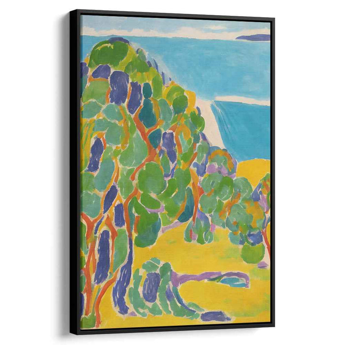 Emerald Skies Dance: Fauvist Landscape with Vibrant Greens and Blues