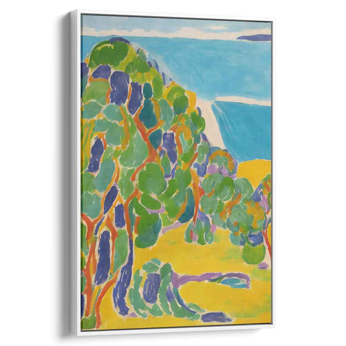 Emerald Skies Dance: Fauvist Landscape with Vibrant Greens and Blues