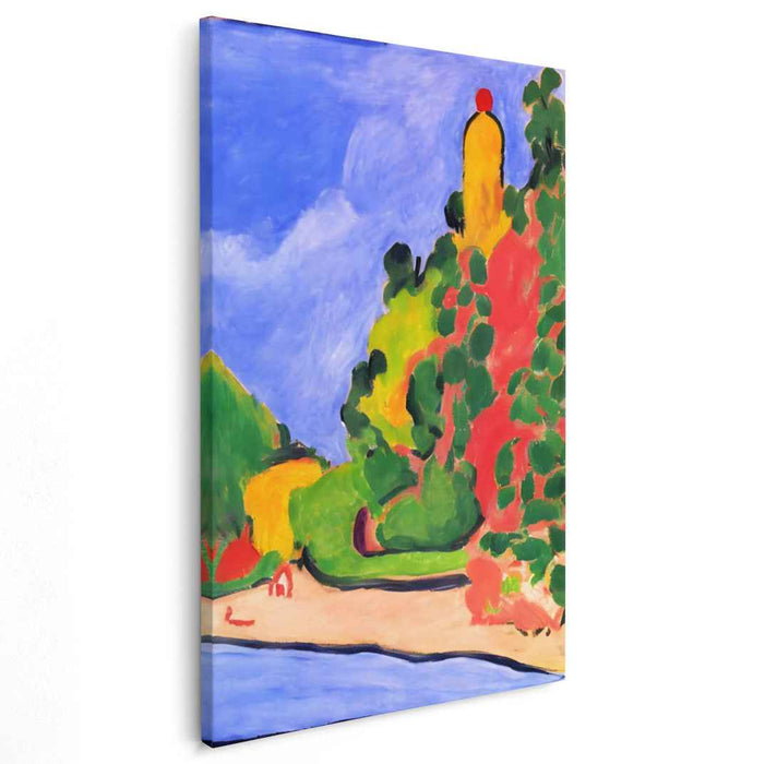 Sunset on Riviera: Fauvist Mediterranean Landscape Canvas Art Print