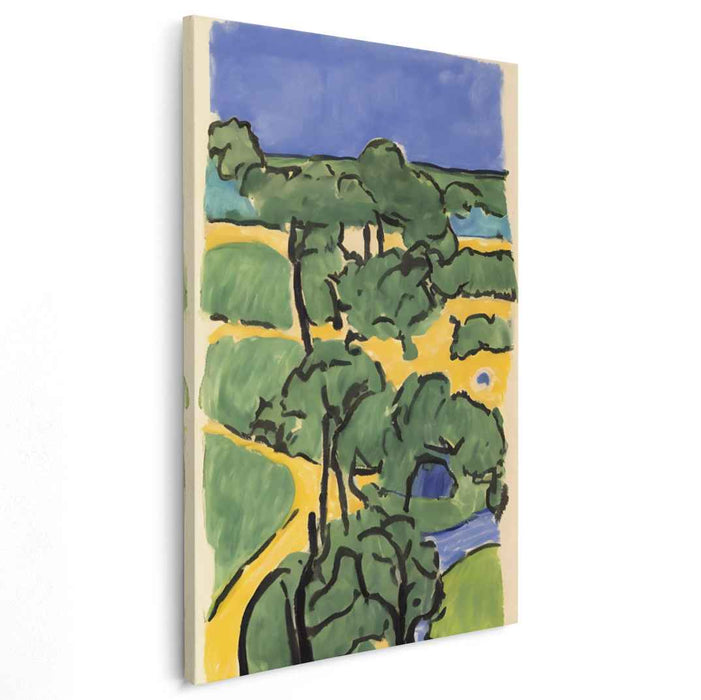 Green Horizon: Lush Greenery and Blue Skies Canvas Art Print