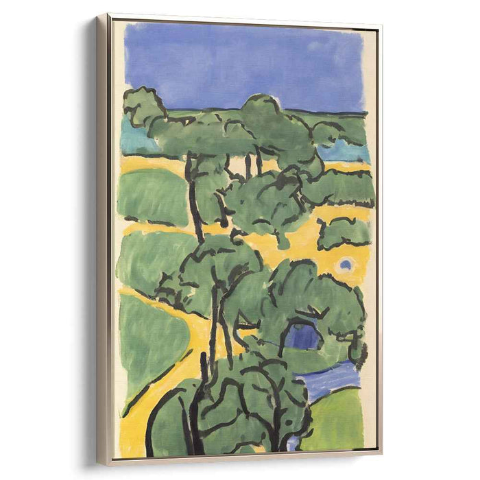 Green Horizon: Lush Greenery and Blue Skies Canvas Art Print