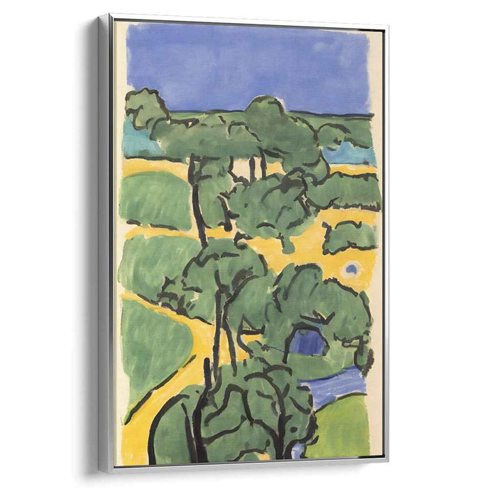 Green Horizon: Lush Greenery and Blue Skies Canvas Art Print