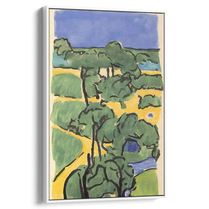 Green Horizon: Lush Greenery and Blue Skies Canvas Art Print