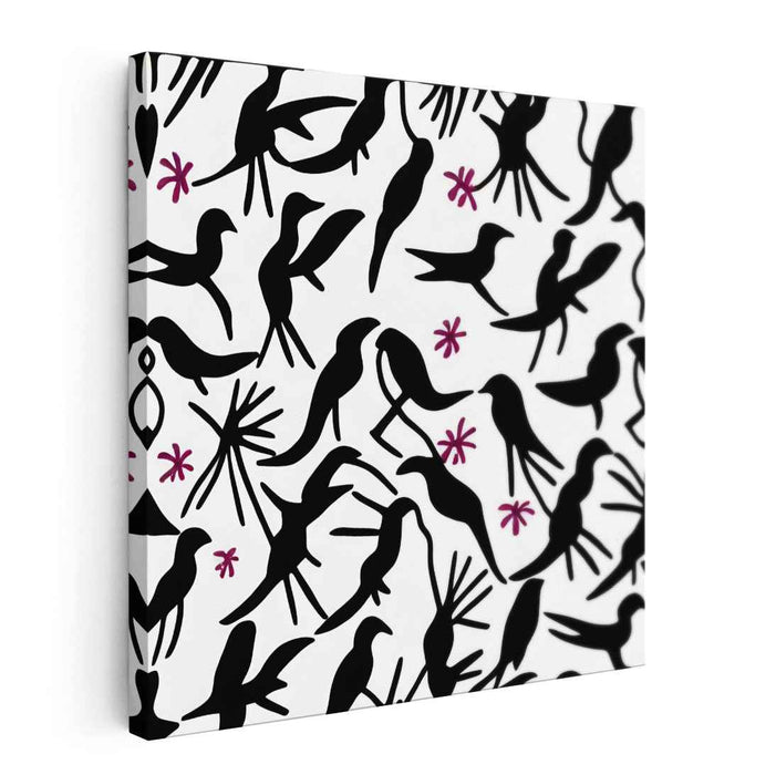 Magenta Flight Paths: Modern Bird Silhouettes with Magenta Accents