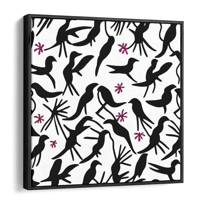 Magenta Flight Paths: Modern Bird Silhouettes with Magenta Accents