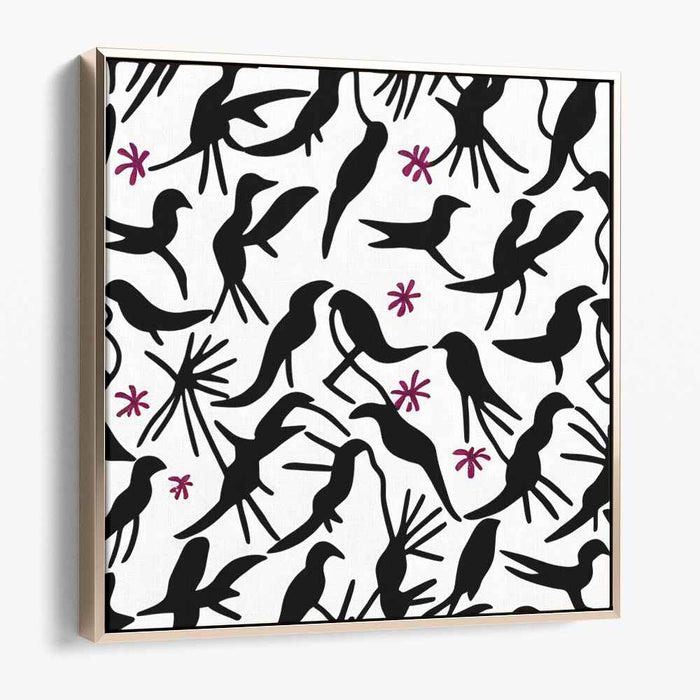 Magenta Flight Paths: Modern Bird Silhouettes with Magenta Accents